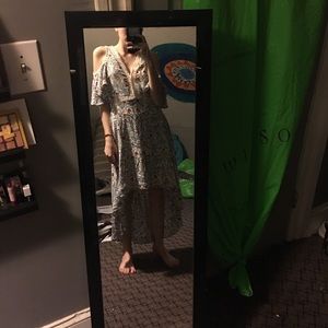 Floral dress with lace detailing